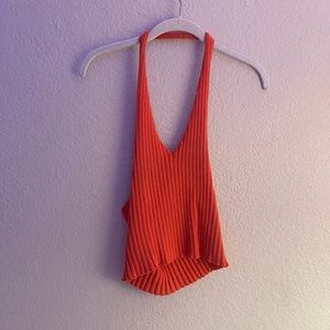 Orange halter top